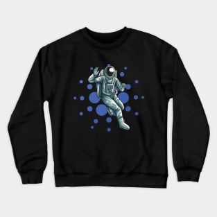 Cardano Logo Astronaut Blockchain ADA Crypto Token Coin To The Moon Crewneck Sweatshirt